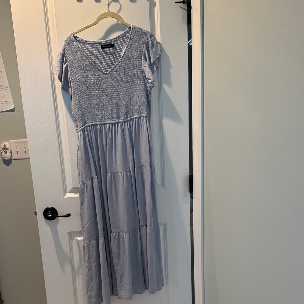 Elegant Blue Tiered Dress